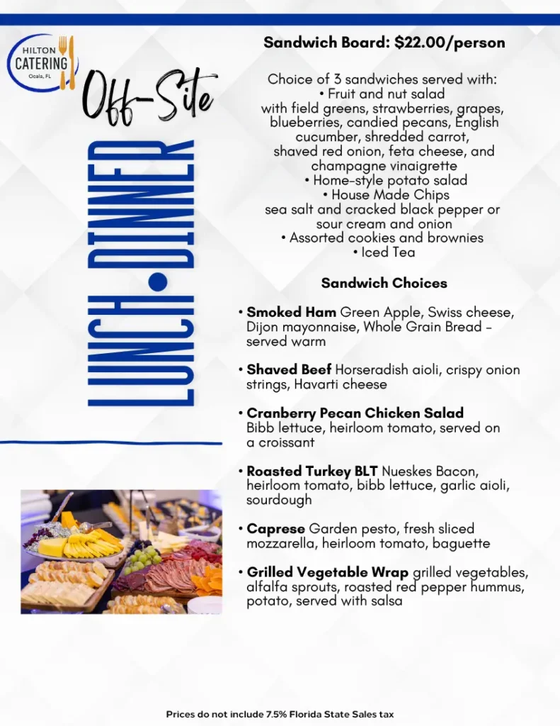 lunch catering menu ocala